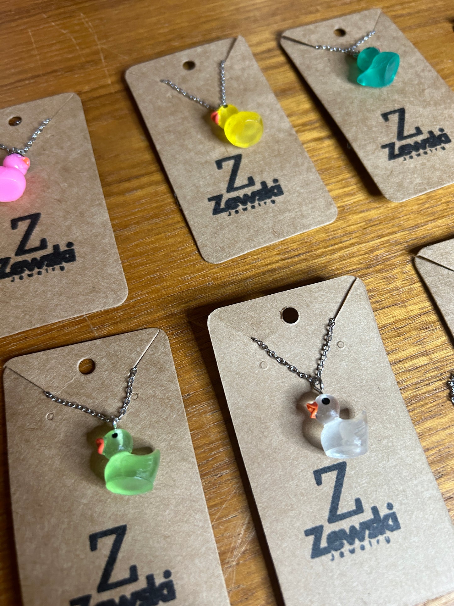Colored Single Duck Necklaces