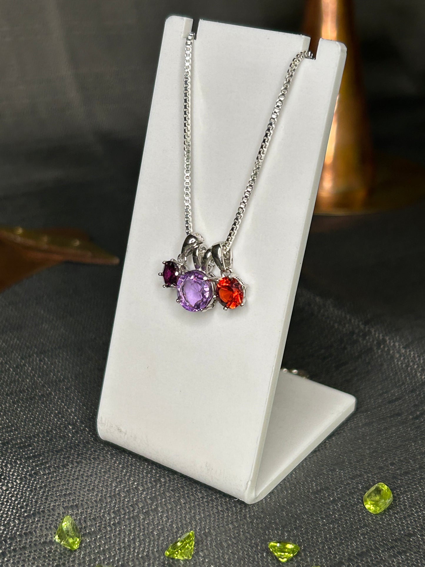 8mm Circle Amethyst Pendant (middle)