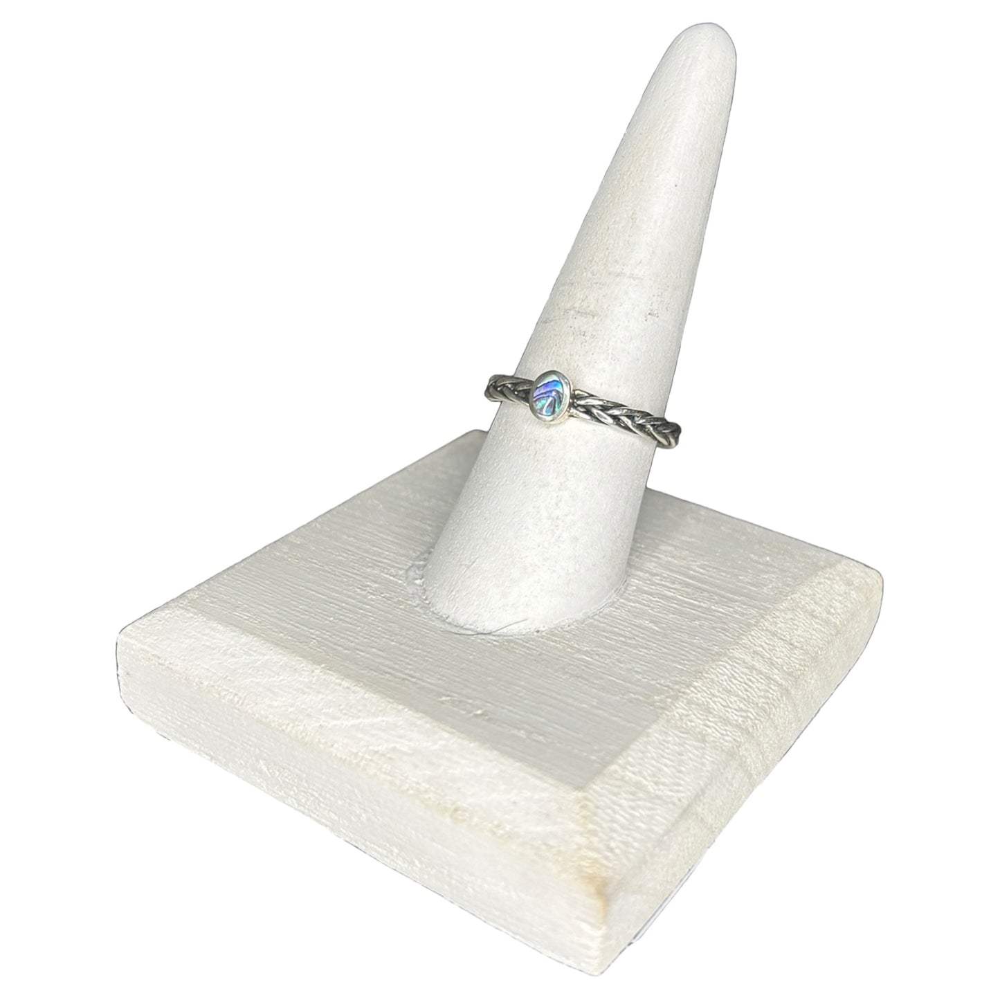 Abalone Shell Ring Braided Band