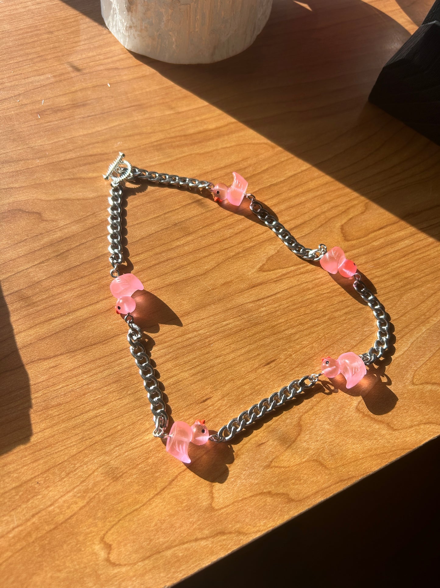Pink Translucent Premium Duck Necklace