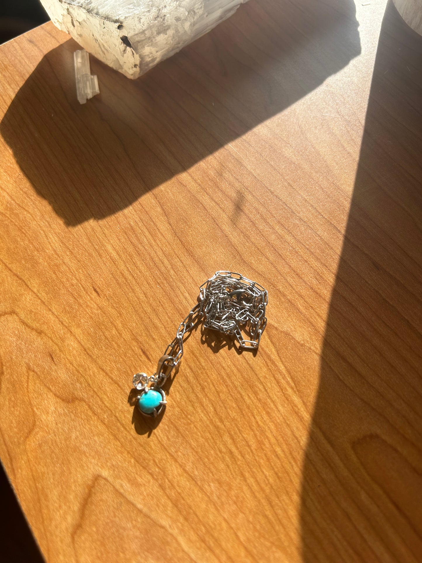 Small Turquoise Pendant w/ Quartz Facet