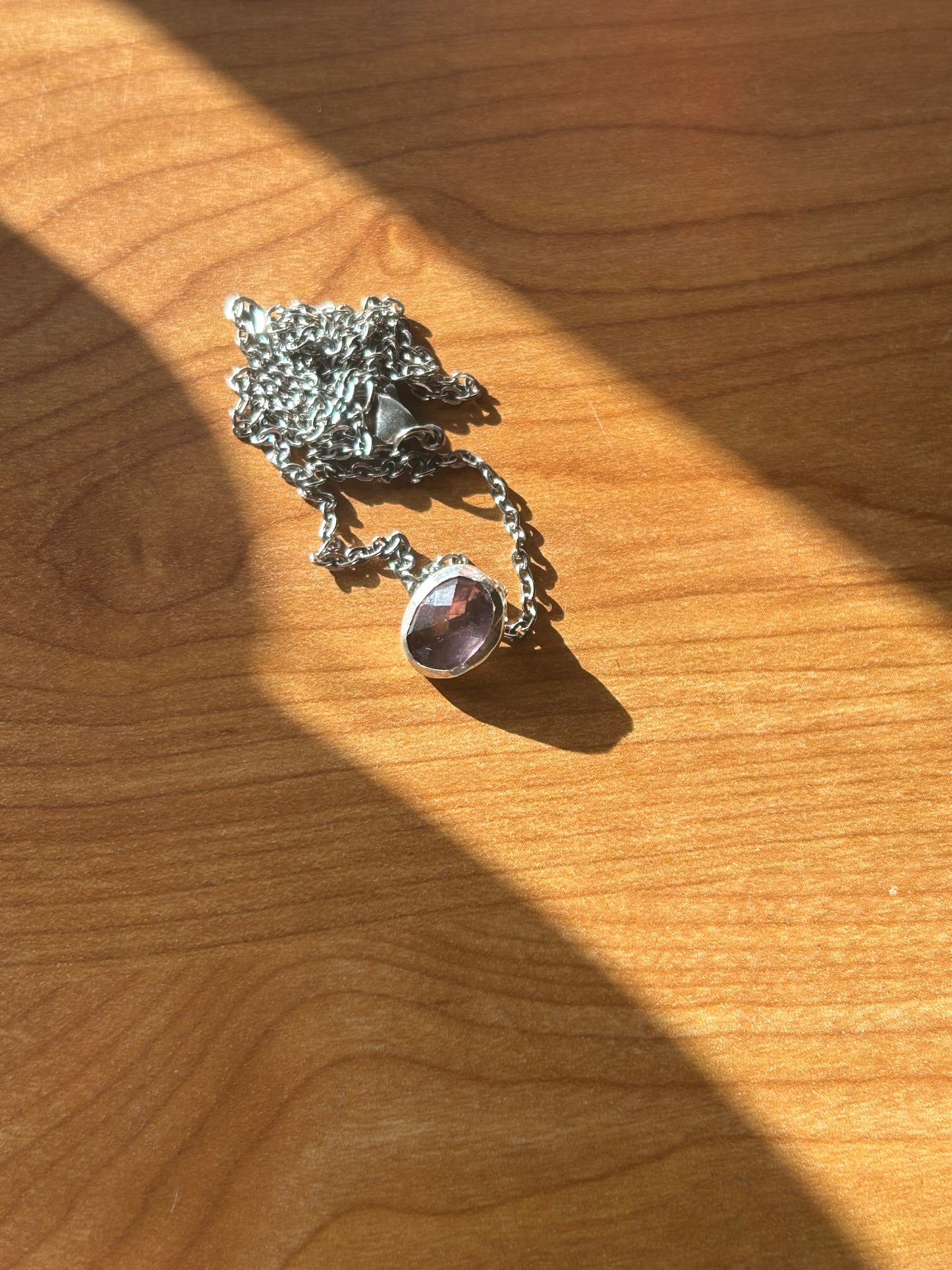 Oval Amethyst Facet Pendant