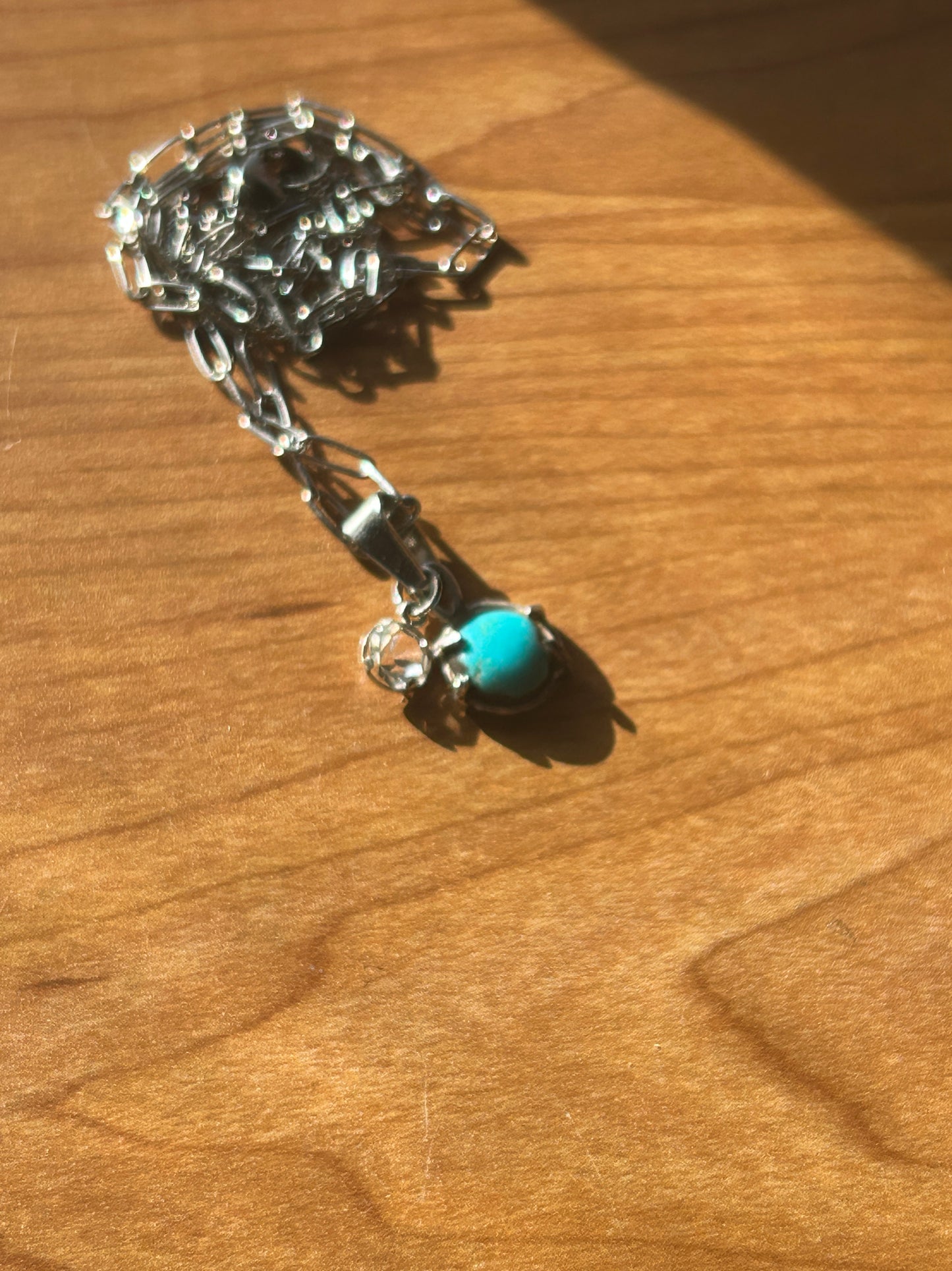 Small Turquoise Pendant w/ Quartz Facet