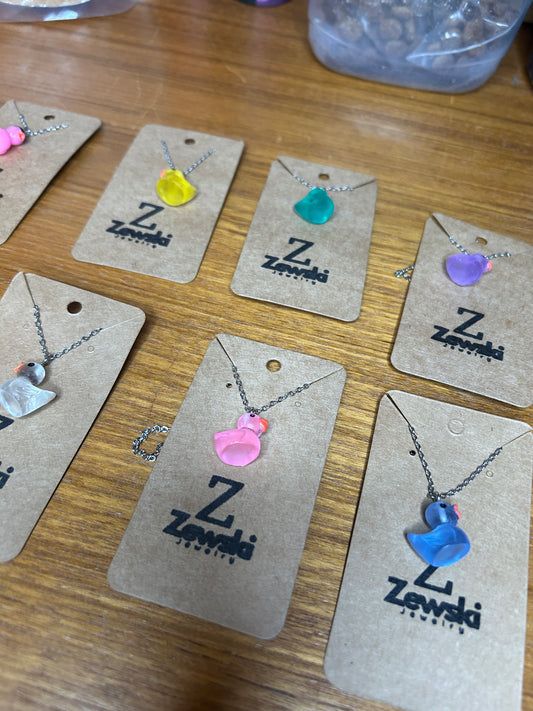 Colored Single Duck Necklaces