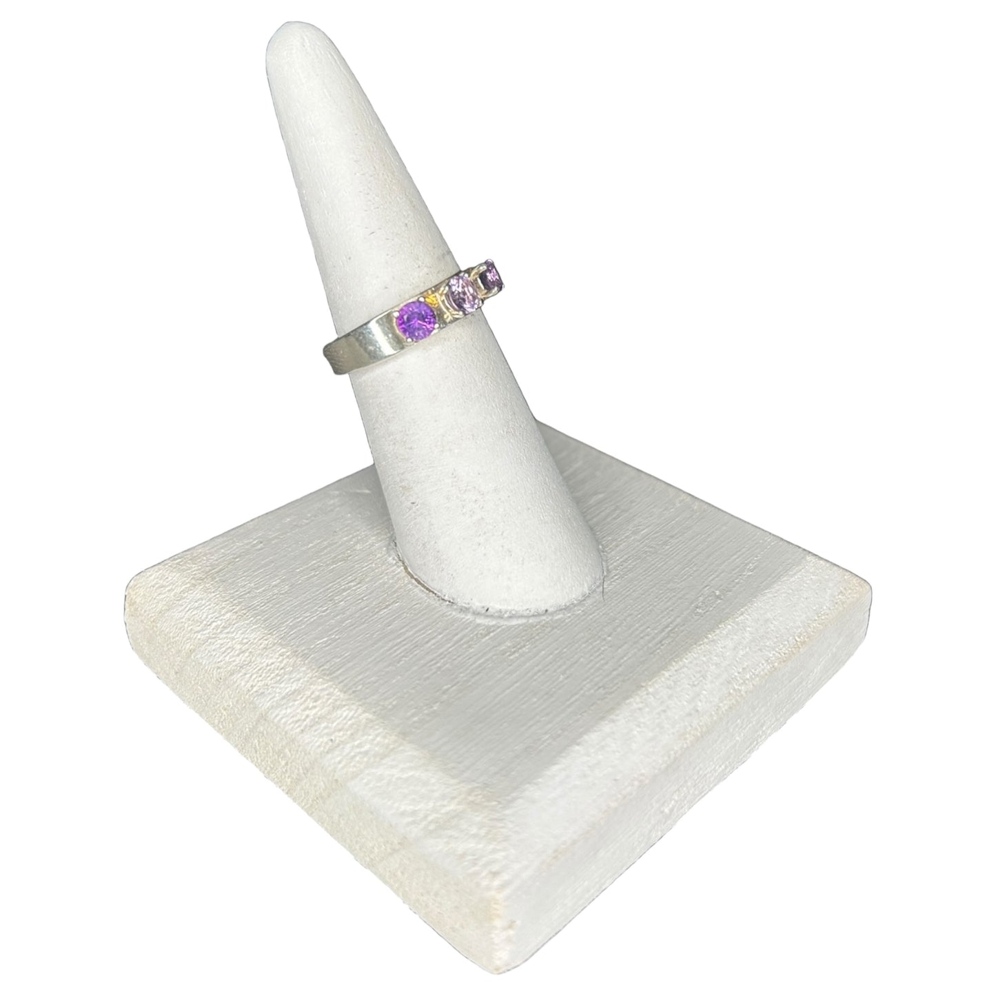Amethyst Ring (3 Faceted Gemstones)