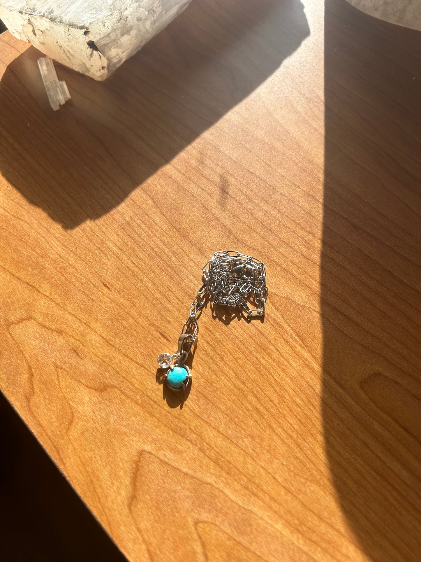 Small Turquoise Pendant w/ Quartz Facet