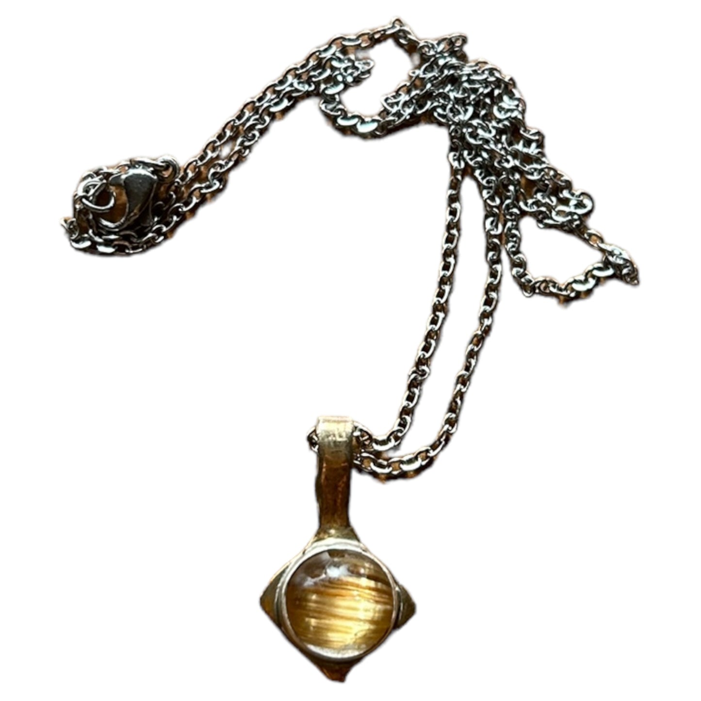 Gold Rutillated Quartz Pendant