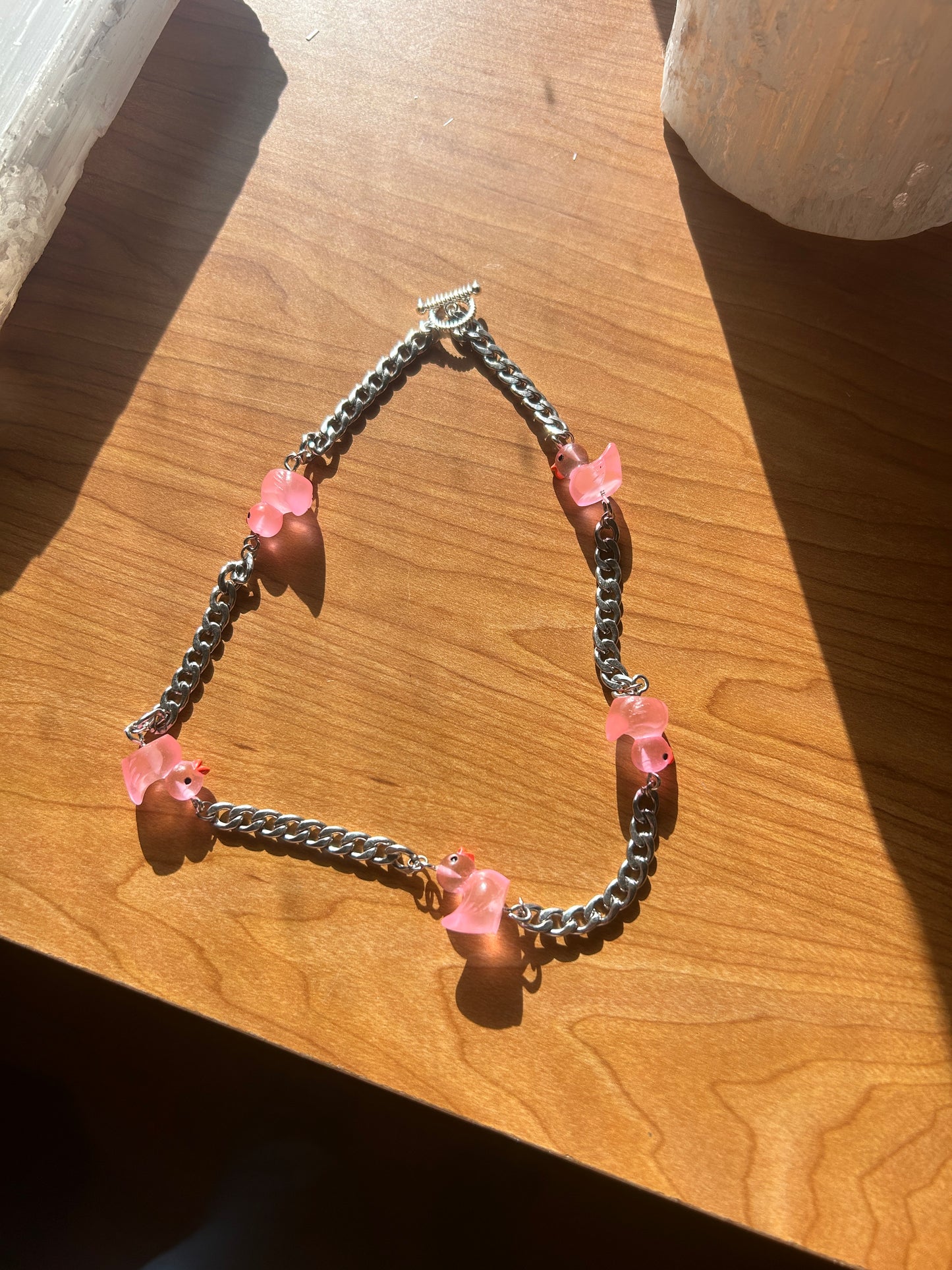 Pink Translucent Premium Duck Necklace
