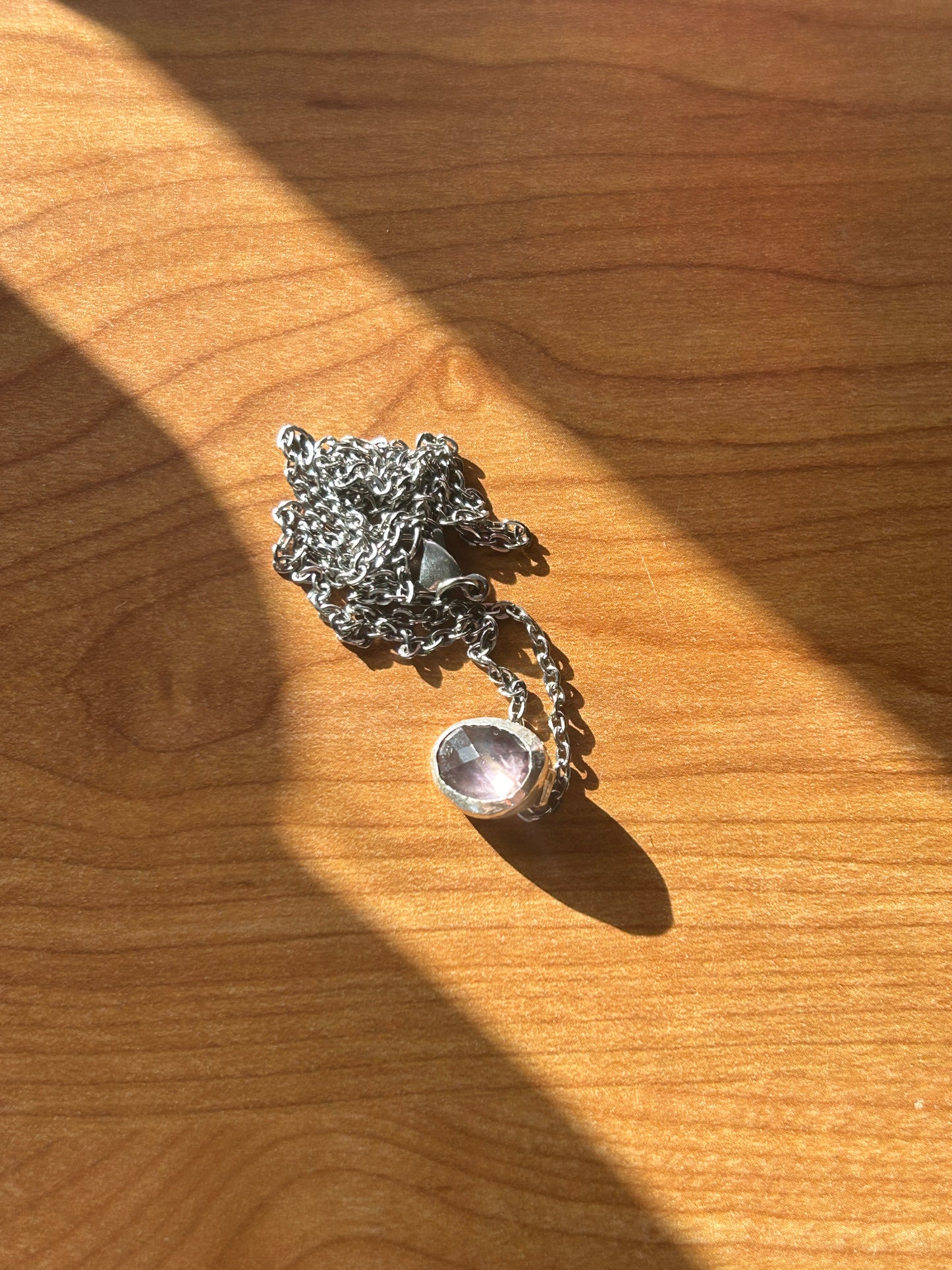 Oval Amethyst Facet Pendant