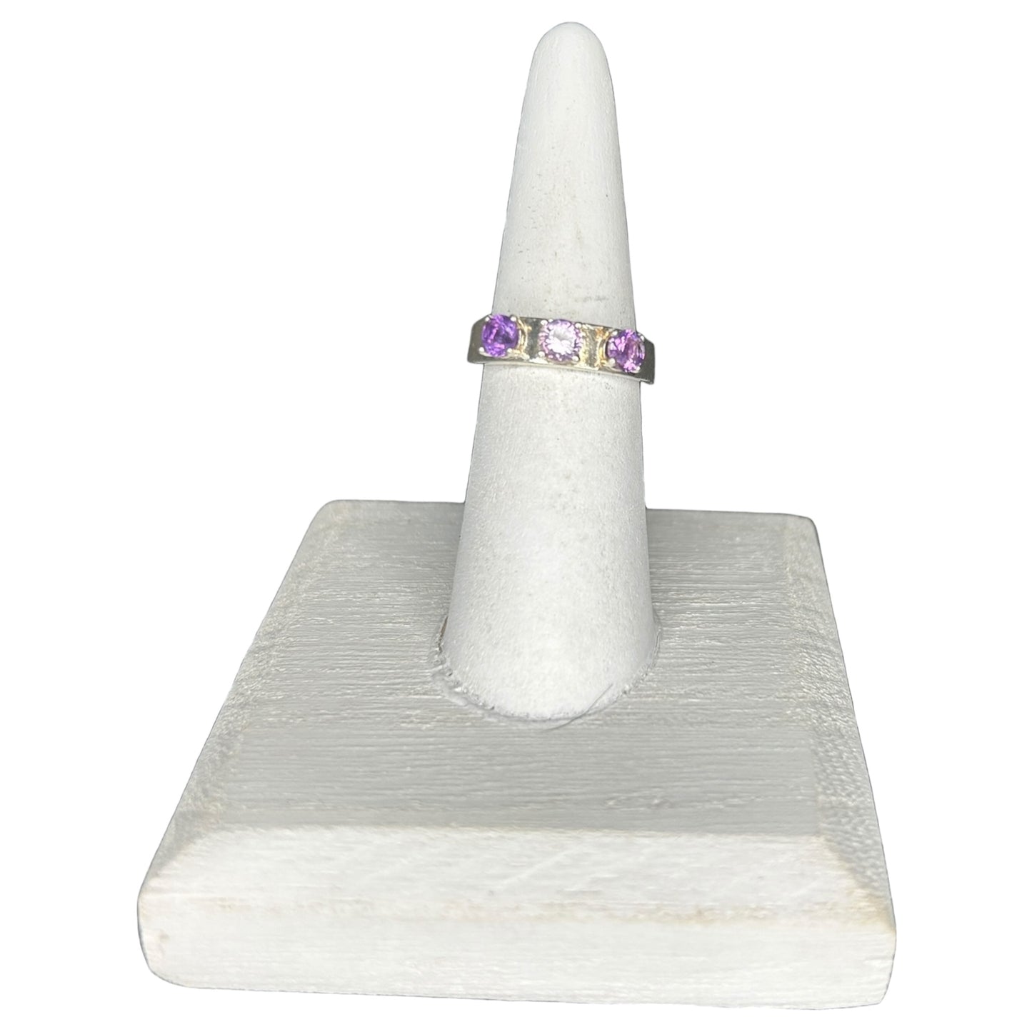 Amethyst Ring (3 Faceted Gemstones)