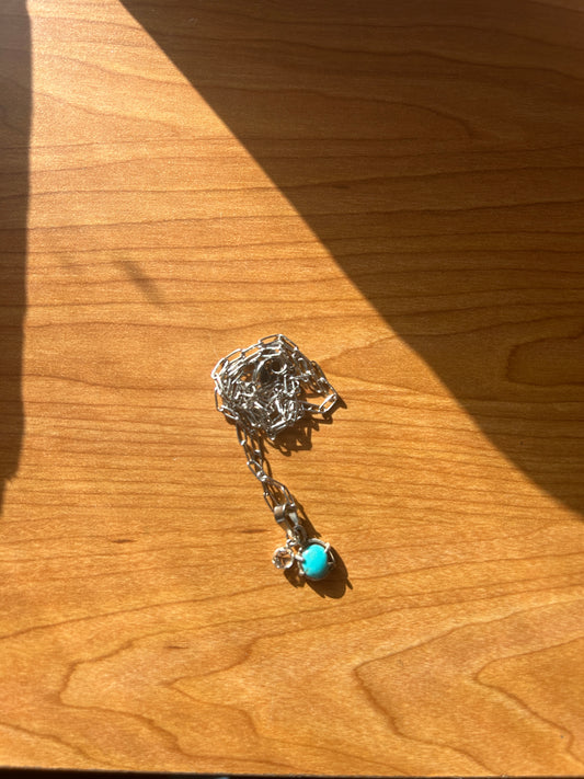 Small Turquoise Pendant w/ Quartz Facet